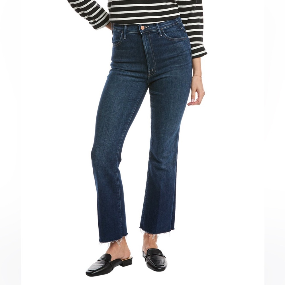 MOTHER Jeans The Hustler Ankle Fray Home Movies Flare Jean